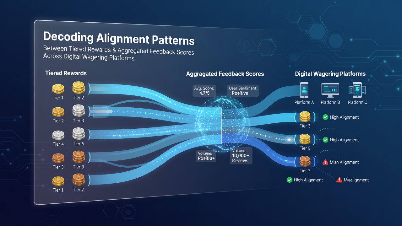 Data visualization showing tiered reward structures aligned with player feedback scores on digital wagering platforms