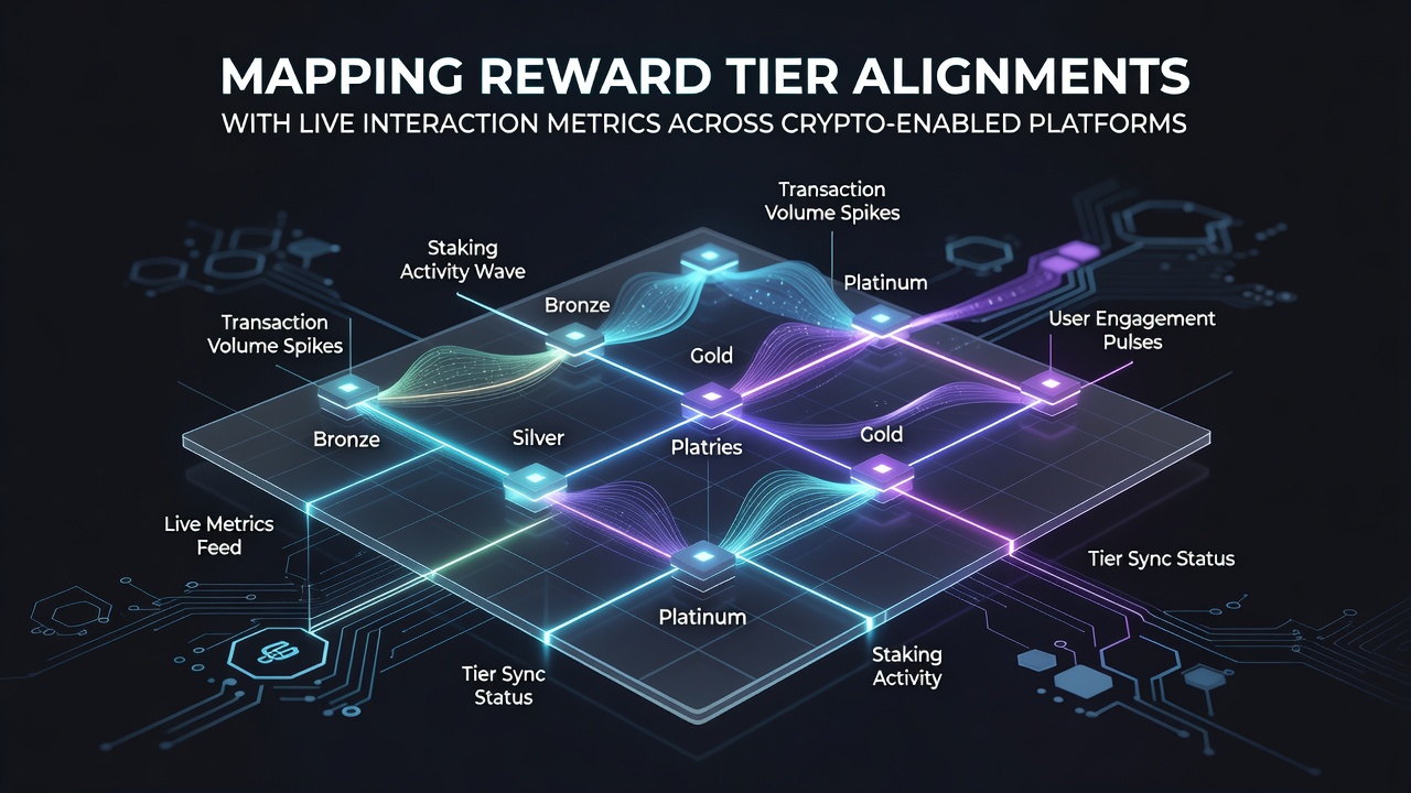 Data visualization showing reward tier alignments mapped against live interaction metrics on crypto gaming platforms