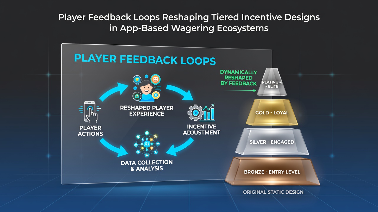 Data visualization showing player feedback influencing tiered reward structures in mobile wagering apps