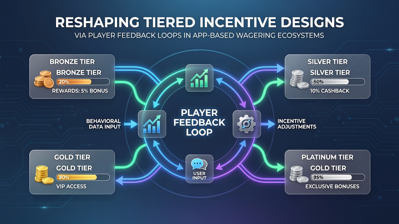 Mobile app interface displaying tier progression and real-time reward adjustments based on player input