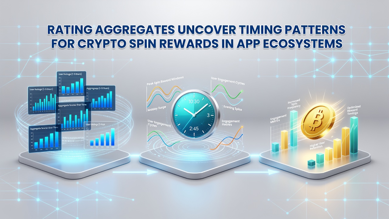 Mobile app interface displaying crypto spin reward timing analytics and player rating trends