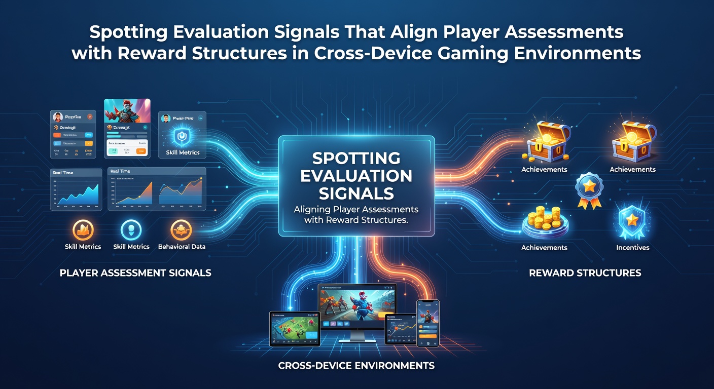 Cross-device gaming analytics dashboard showing player evaluation signals and reward alignment metrics across mobile and desktop platforms