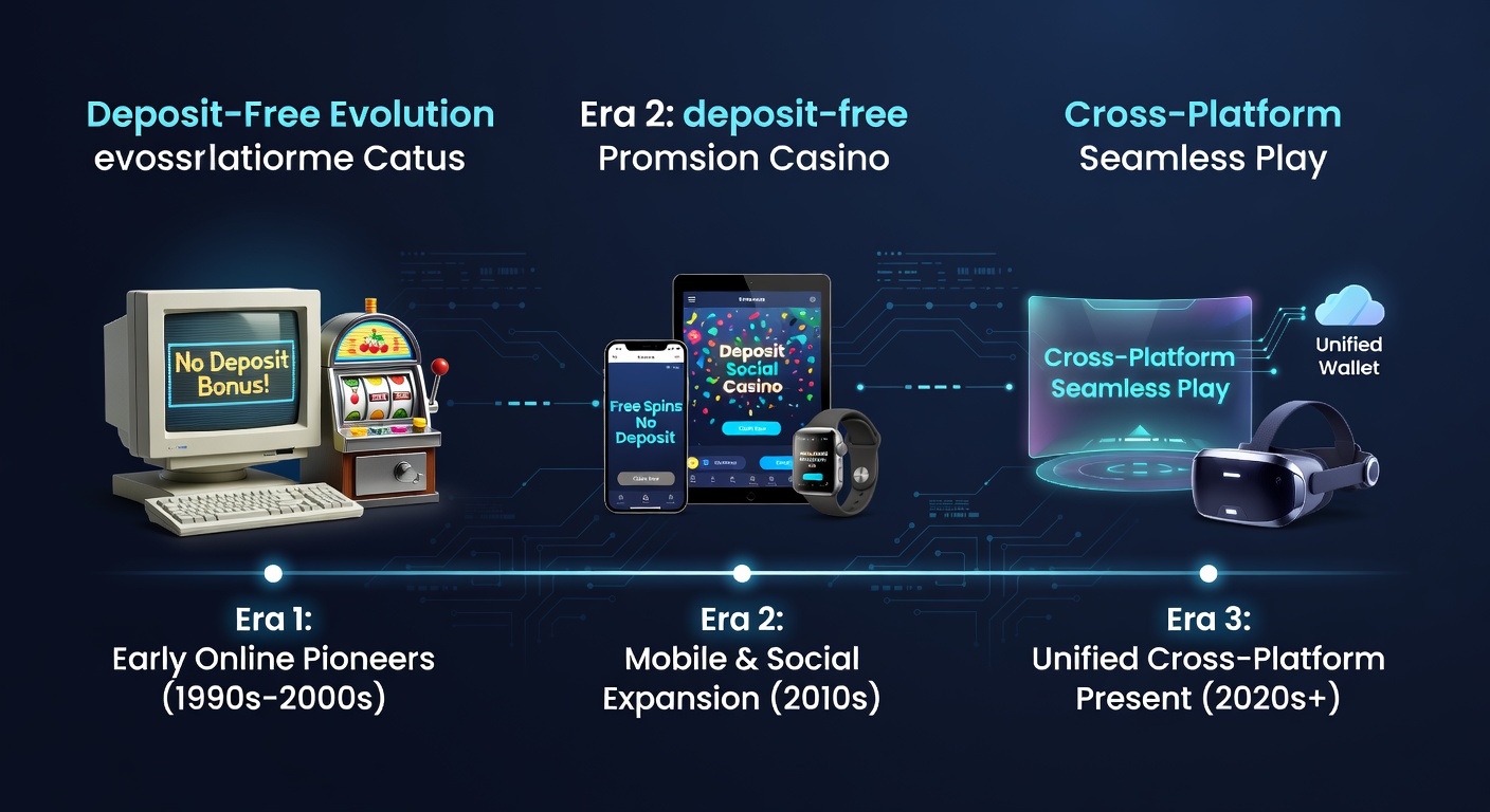 Early online casino interfaces showing initial deposit-free bonus structures from the late 1990s through early mobile adaptations