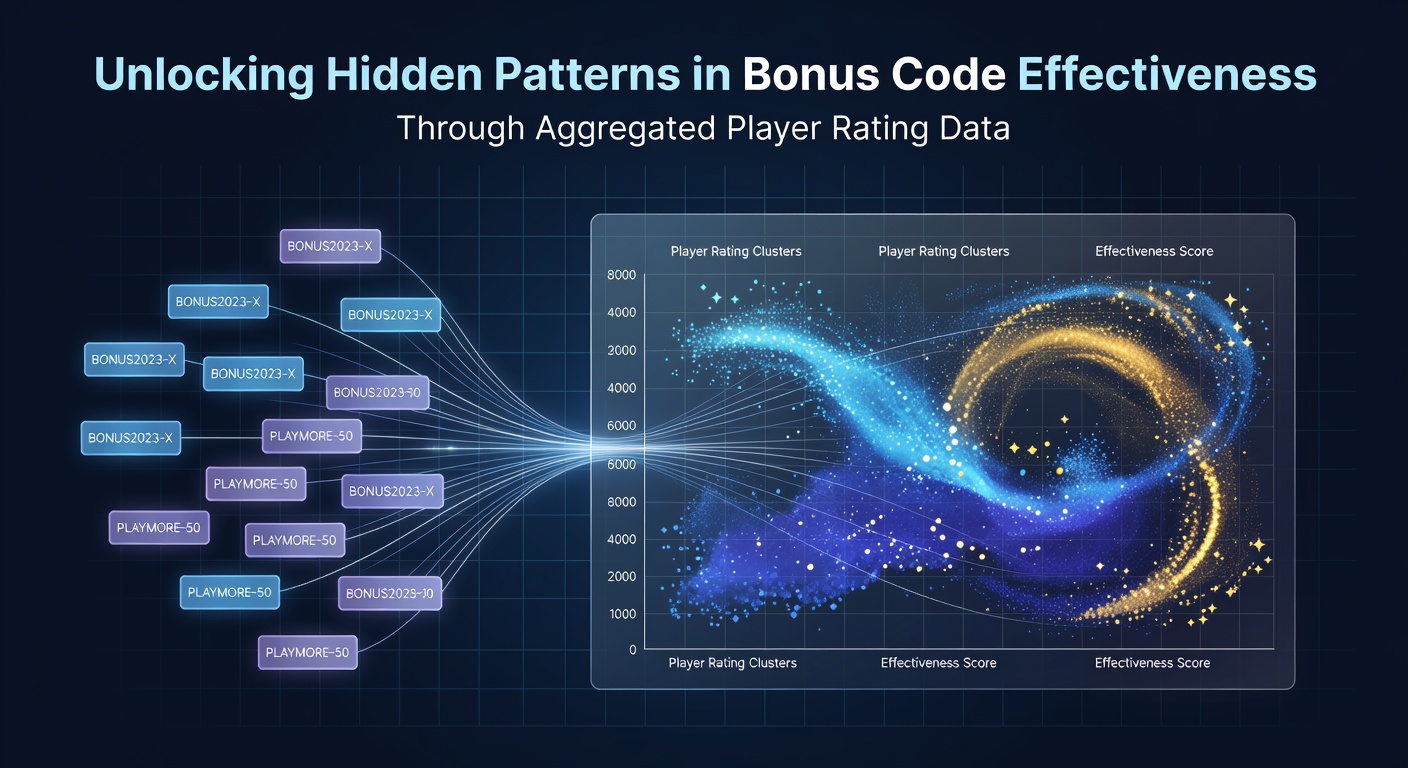 Data visualization dashboard displaying aggregated player rating tiers alongside bonus code redemption rates and performance metrics across multiple casino platforms